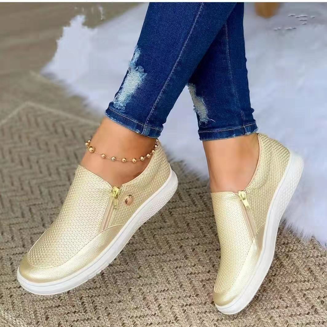 New Casual Sports Fashion Women's Zipper Sneakers
