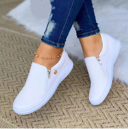 New Casual Sports Fashion Women's Zipper Sneakers