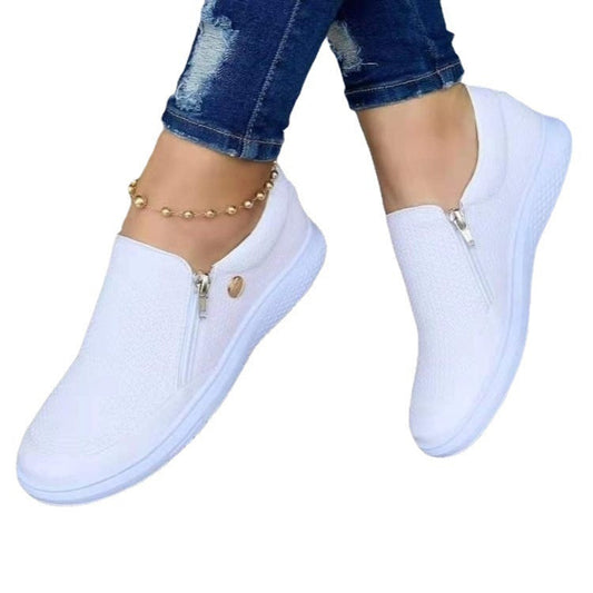 New Casual Sports Fashion Women's Zipper Sneakers