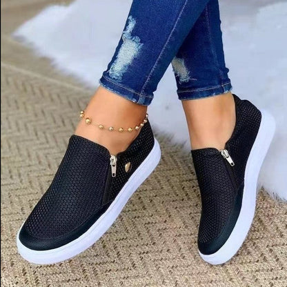 New Casual Sports Fashion Women's Zipper Sneakers