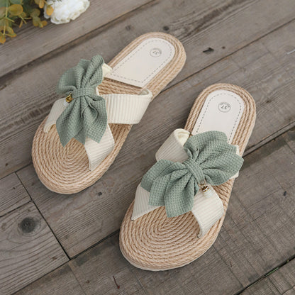 Plus Size Cross Women's Flat Flower Fashion Casual Outdoor Slippers
