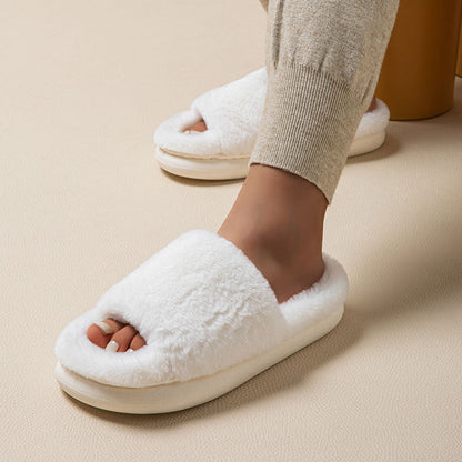 Women's Thick-soled Fur Interior Home Cotton Slippers